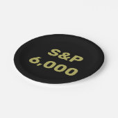 S&P 6.000 Niveau Aandelenmarktindex Viering Papieren Bordje (Gekanteld)