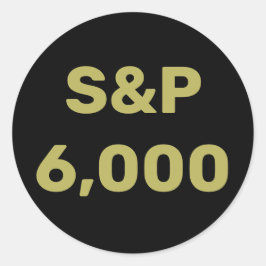 S&P 6.000 Niveau Aandelenmarktindex Viering Ronde Sticker