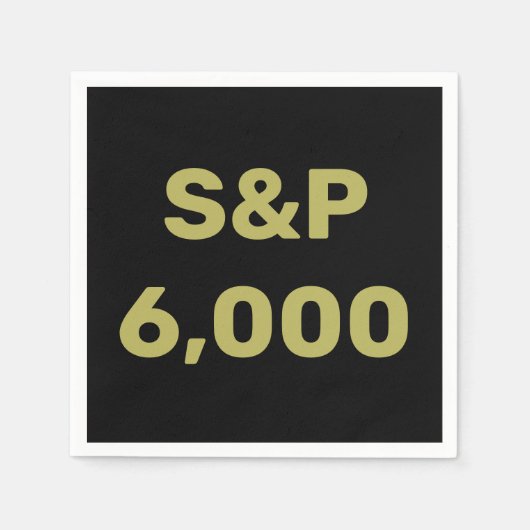 S&P 6.000 Niveau Aandelenmarktindex Viering Servet (Voorkant)