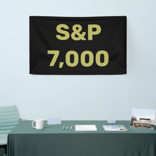 S&P 7.000 Level Aandelenmarktindex Viering Spandoek (Beurs)