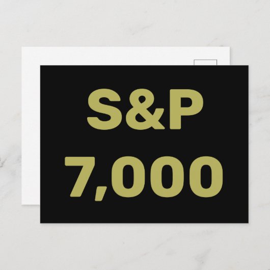 S&P 7.000 Level Stock Market Index Celebration Briefkaart (Voorkant / Achterkant)