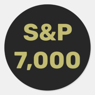 S&P 7.000 Level Stock Market Index Celebration Ronde Sticker