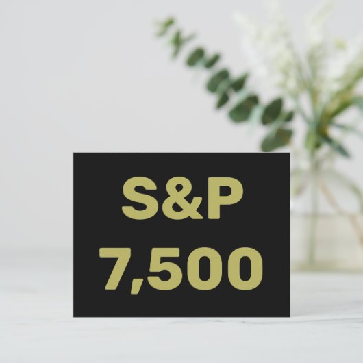 S&P 7,500 Level Stock Market Index Celebration Briefkaart (Staand voorkant)