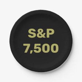 S&P 7,500 Level Stock Market Index Celebration Papieren Bordje