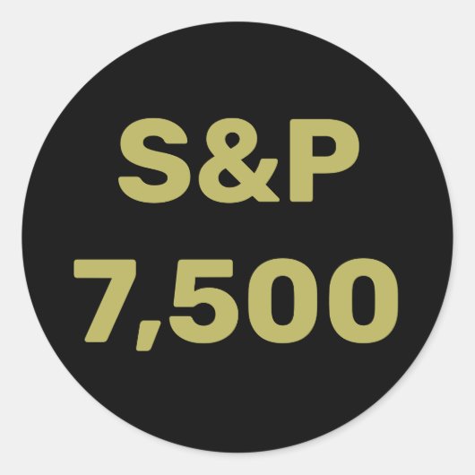 S&P 7,500 Level Stock Market Index Celebration Ronde Sticker (Voorkant)