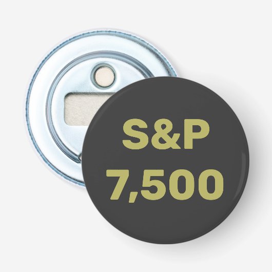 S&P 7.500 Niveau Aandelenmarktindex Feest Button Flesopener (Voorkant)