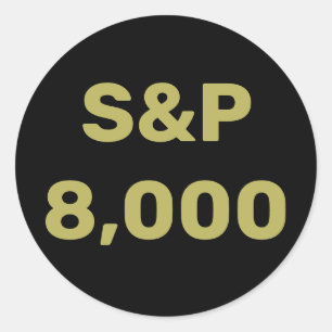 S&P 8.000 Niveau Aandelenmarktindex Feestviering Ronde Sticker