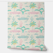 S -Palm Springs Pastel Design – Cars & Palms Behang (Afrollen)