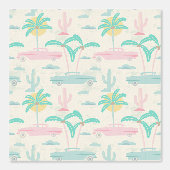 S -Palm Springs Pastel Design – Cars & Palms Behang (Voorkant)