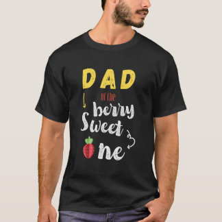 S Papa van de Bessie Zoete Eén Aardbei Eerst T-shirt