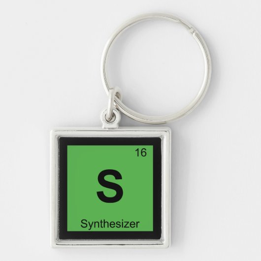 S - Periodieke Tabel Synthesizer Music Chemistry Sleutelhanger (Voorkant)