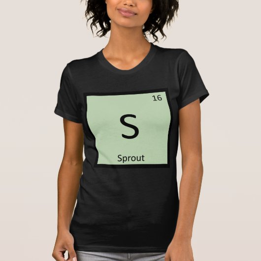 S - Periodieke tabel voor de productie van groente T-shirt (Voorkant)