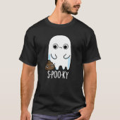 S-poo-ky Funny Ghost Poop Pun Dark BG T-shirt (Voorkant)