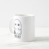 S-poo-ky Funny Ghost Poop Pun Koffiemok (Voorkant links)