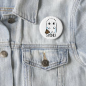 S-poo-ky Funny Ghost Poop Pun Ronde Button 5,7 Cm (In situ)