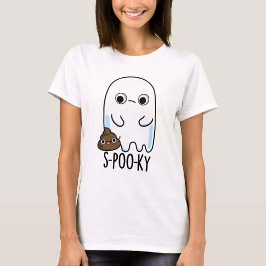 S-poo-ky Funny Ghost Poop Pun T-shirt (Voorkant)