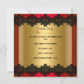 S Quinceanera 15th Red Black Gold Diamond Tiara Kaart (Achterkant)