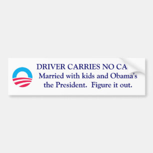 S-RoundObamaSymbol, DRIVER DRAAGT GEEN CASH.Marr.. Bumpersticker