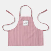 S Roze Stripe Roos Pattern Initiaal Monogram Schort (Voorkant)