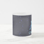 S Rozhdestvom - Blue Cariou (rendier) Matglas Koffiemok (Center)