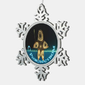S Rozhdestvom - Fractal Inuit Hunter Tin Sneeuwvlok Ornament (Rechts)