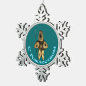 S Rozhdestvom - Fractal Inuit Hunter Tin Sneeuwvlok Ornament (Rechts)