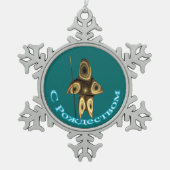 S Rozhdestvom - Fractal Inuit Hunter Tin Sneeuwvlok Ornament (Voorkant)