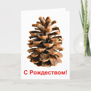 S Rozhdestvom - Jerusalem Pine Cone Feestdagen Kaart