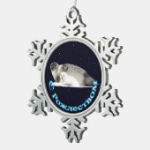 S Rozhdestvom - Ringed zegel Tin Sneeuwvlok Ornament (Rechts)