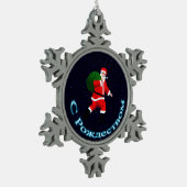 S Rozhdestvom - Santa Claus Tin Sneeuwvlok Ornament (Links)