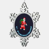 S Rozhdestvom - Santa Claus Tin Sneeuwvlok Ornament (Rechts)