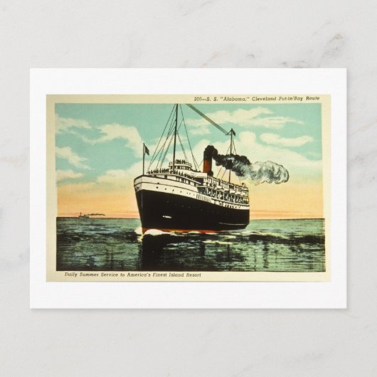 S.S. Alabama, Cleveland Put-In Bay Route Briefkaart (Voorkant)