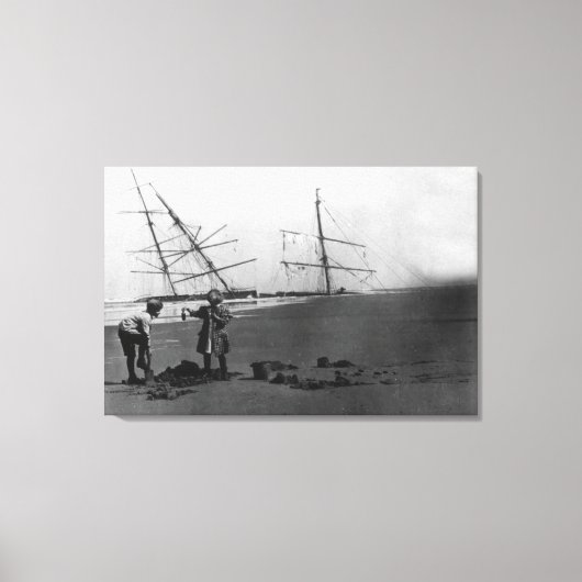 S.S. Alice McDonald Wreck Ilwaco Peninsula Canvas Afdruk (Voorkant)