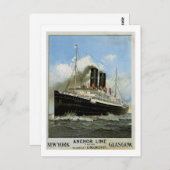 S.S. Caledonië - New York naar en van Glasgow Briefkaart (Voorkant / Achterkant)