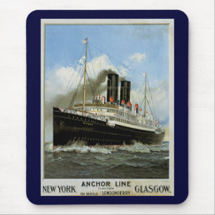 S.S. Caledonië - New York naar en van Glasgow Muismat
