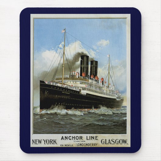 S.S. Caledonië - New York naar en van Glasgow Muismat (Voorkant)