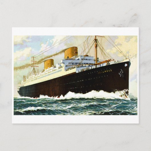 S.S. Columbus - Vintage Briefkaart (Voorkant)