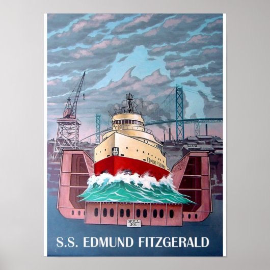 S.S. EDMUND FITZGERALD POSTER (Voorkant)