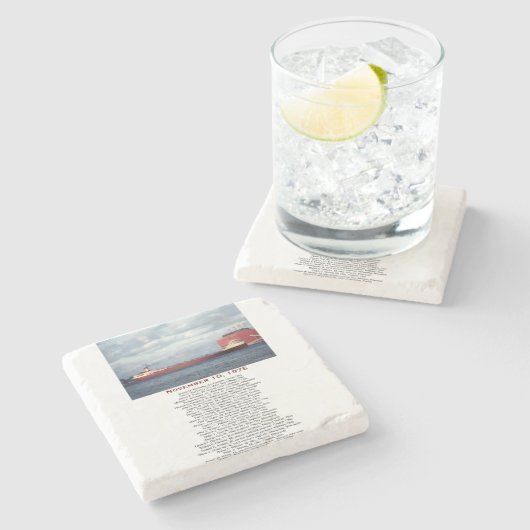 S.S. Edmund Fitzgerald Stone Coaster Stenen Onderzetter (Zijkant)