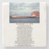 S.S. Edmund Fitzgerald Stone Coaster Stenen Onderzetter (Voorkant)
