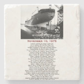 S.S. Edmund Fitzgerald Stone Coaster Stenen Onderzetter (Voorkant)