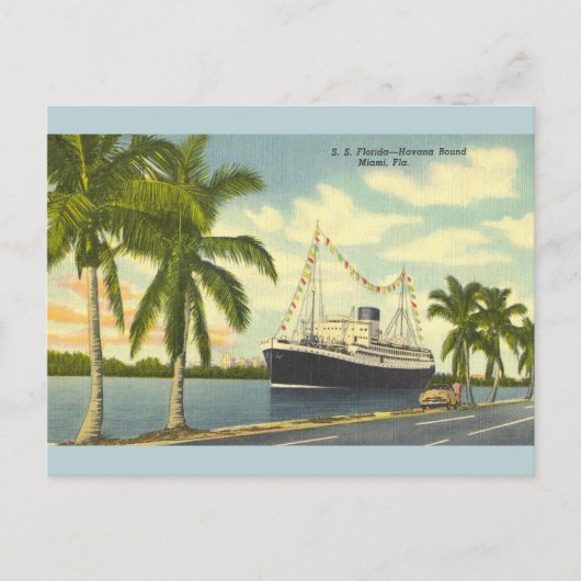  S.S. Florida Havana Bound Ship Briefkaart (Voorkant)