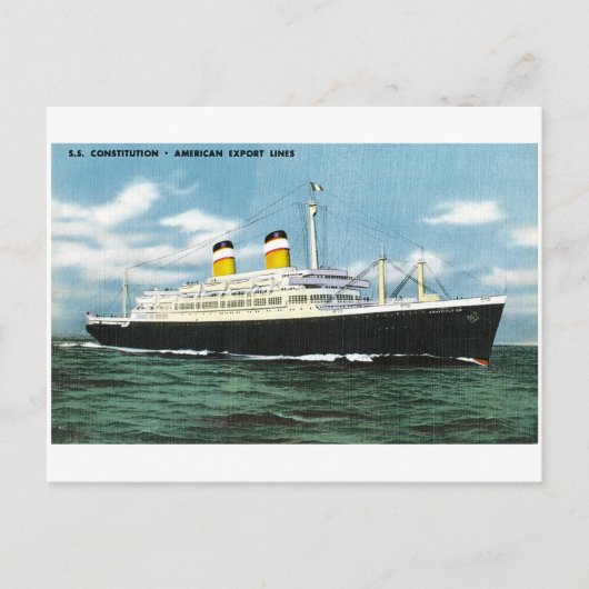 S.S. Grondwet American Express Lines  Briefkaart (Voorkant)