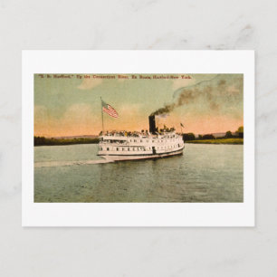 S.S. Hartford, de rivier de Connecticut Briefkaart