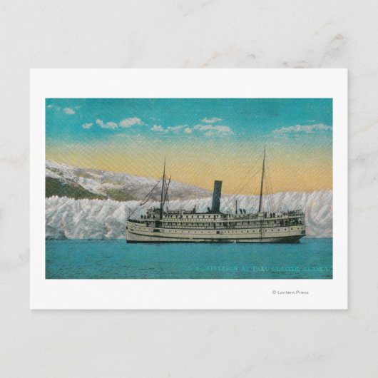 S.S. Jefferson bij Taku Glacier, Alaska Briefkaart (Voorkant)