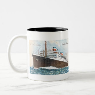 S.S. Manhattan Ocean Liner Tweekleurige Koffiemok