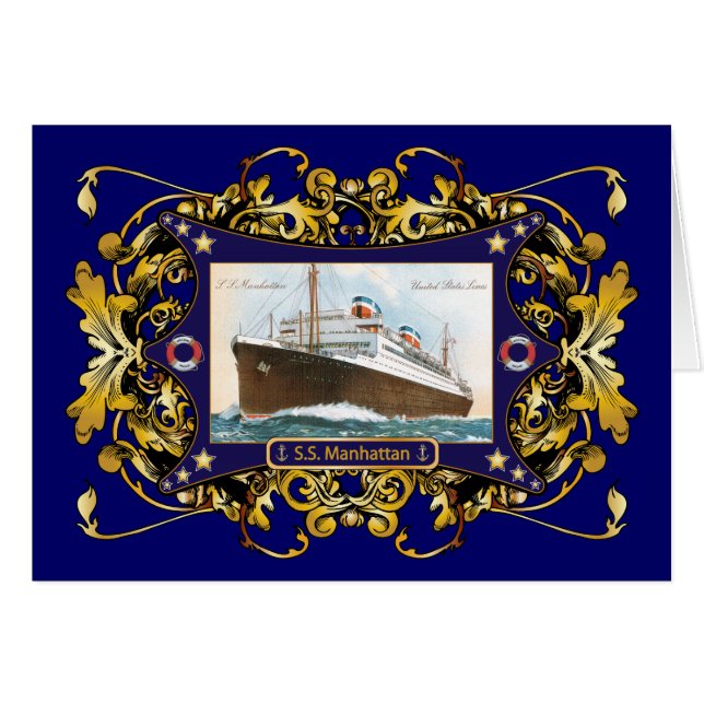 S.S. Manhattan  Steamship Ship (Voorkant Horizontaal)