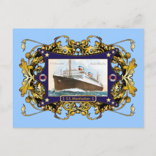 S.S. Manhattan Steamship Ship Briefkaart