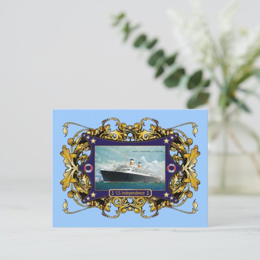 S.S. Onafhankelijkheids  stuurkunst Briefkaart (Staand voorkant)