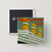 s.s. Statendam Vierkante Button 5,1 Cm (Voorkant /achterkant)